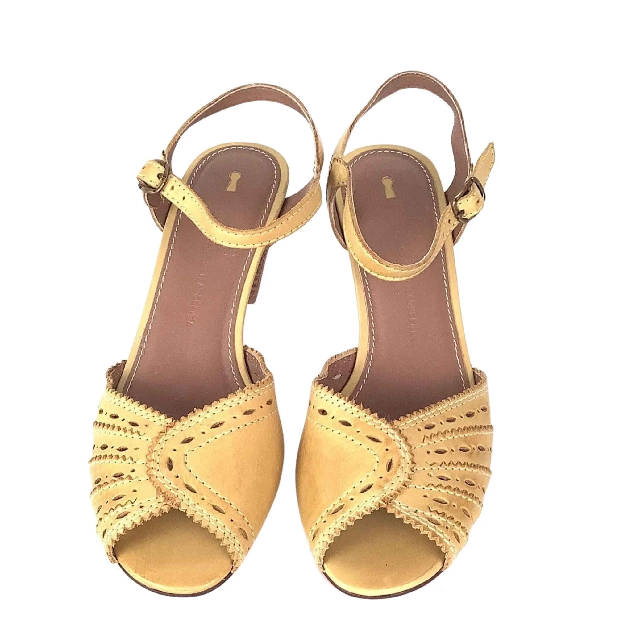 Yellow Heeled Sandals