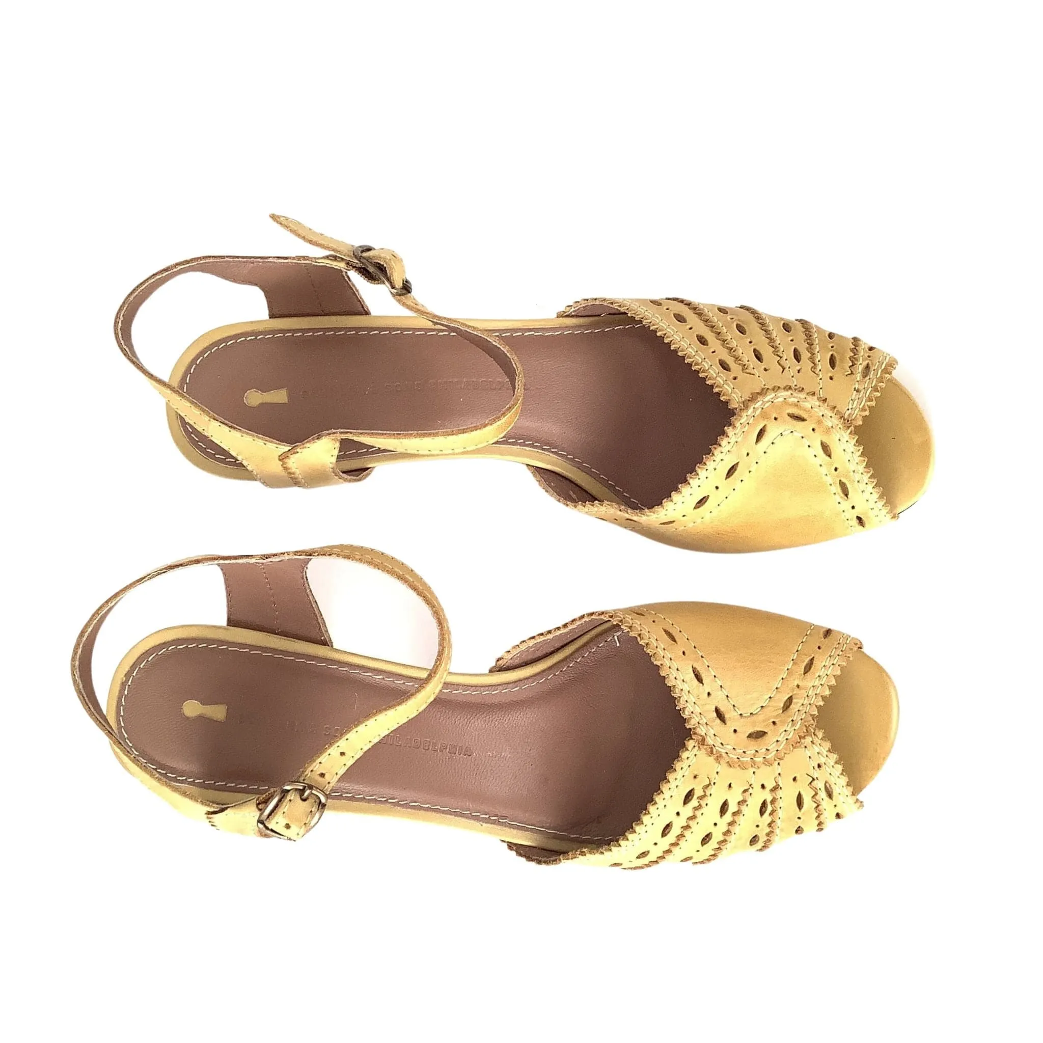 Yellow Heeled Sandals